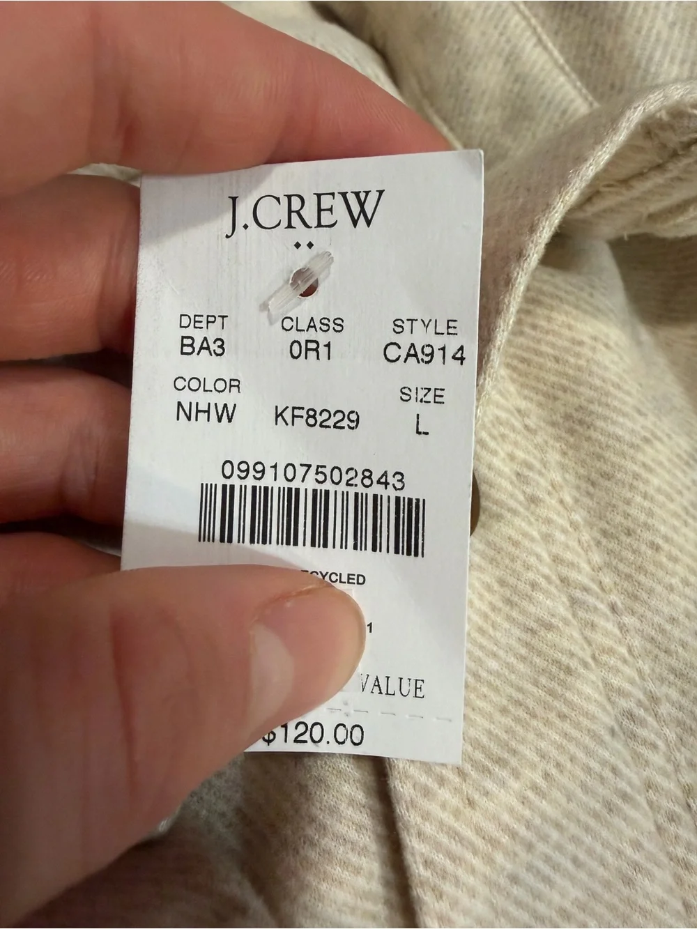 J crew Double-knit work shirt nwot